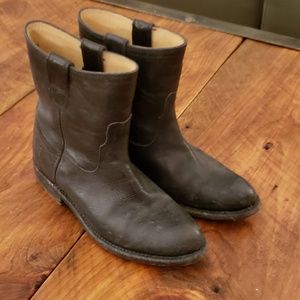 Black leather frye boots